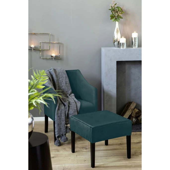 Fink Living MARTIN Velvet Polsterstuhl Mit Armlehnen - B 60 Cm - H 84 Cm - T 61 Cm - Petrol – Bild 4