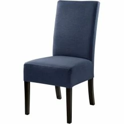 Fink Living MIRCO Polsterstuhl In Leinenoptik - B 46 Cm - H 98 Cm - T 61 Cm - Blau