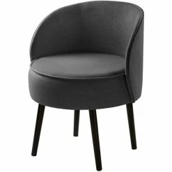 Fink Living ELLIS Polsterstuhl In Leinenoptik - B 59 Cm - H 71 Cm - T 57 Cm - Dunkelgrau