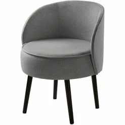 Fink Living ELLIS Polsterstuhl In Leinenoptik - B 59 Cm - H 71 Cm - T 57 Cm - Mittelgrau