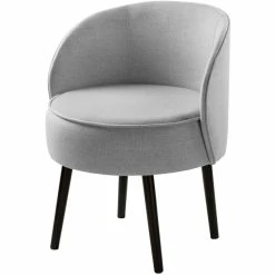 Fink Living ELLIS Polsterstuhl In Leinenoptik - B 59 Cm - H 71 Cm - T 57 Cm - Hellgrau