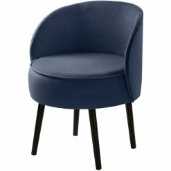 Fink Living ELLIS Polsterstuhl In Leinenoptik - B 59 Cm - H 71 Cm - T 57 Cm - Blau