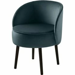 Fink Living ELLIS Velvet Polsterstuhl - B 59 Cm - H 71 Cm - T 57 Cm - Petrol