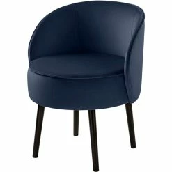 Fink Living ELLIS Velvet Polsterstuhl - B 59 Cm - H 71 Cm - T 57 Cm - Dunkelblau