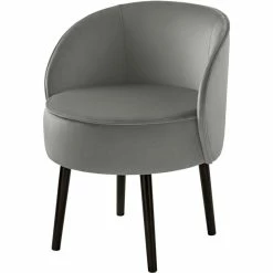 Fink Living ELLIS Velvet Polsterstuhl - B 59 Cm - H 71 Cm - T 57 Cm - Grau