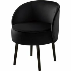 Fink Living ELLIS Velvet Polsterstuhl - B 59 Cm - H 71 Cm - T 57 Cm - Schwarz