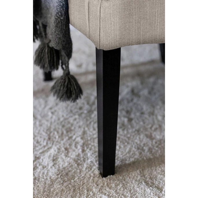 Fink Living DAVID Polsterstuhl In Leinenoptik Mit Armlehnen - B 60 Cm - H 95 Cm - T 63 Cm - Taupe – Bild 4