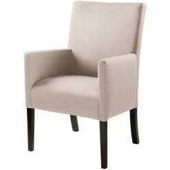 Fink Living DAVID Polsterstuhl In Leinenoptik Mit Armlehnen - B 60 Cm - H 95 Cm - T 63 Cm - Rose