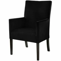 Fink Living DAVID Velvet Polsterstuhl Mit Armlehnen - B 60 Cm - H 95 Cm - T 63 Cm - Schwarz