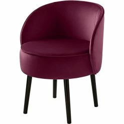 Fink Living ELLIS Velvet Polsterstuhl - B 59 Cm - H 71 Cm - T 57 Cm - Dunkelrot