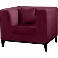 Fink Living MAXIM Velvet Sessel - B 101 Cm - H 83 Cm - T 84 Cm - Dunkel Rot