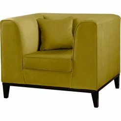 Fink Living MAXIM Velvet Sessel - B 101 Cm - H 83 Cm - T 84 Cm - Senf