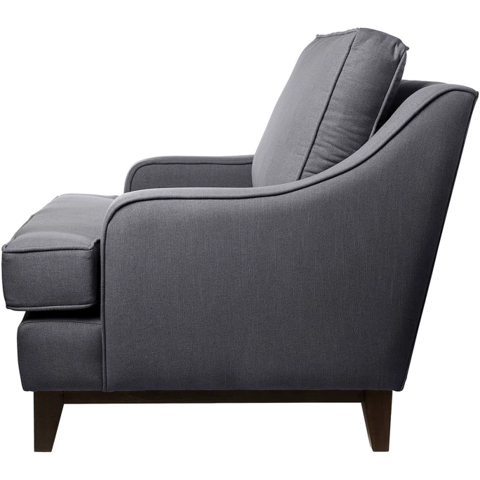 Fink Living STUART Sessel In Leinenoptik - B 84 Cm - H 94 Cm - T 100 Cm - Mittelgrau – Bild 2