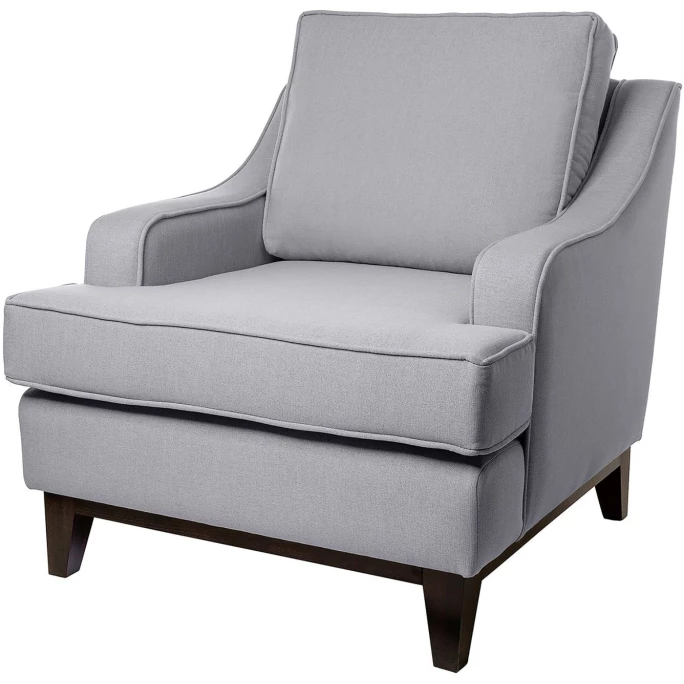 Fink Living STUART Sessel In Leinenoptik - B 84 Cm - H 94 Cm - T 100 Cm - Hellgrau