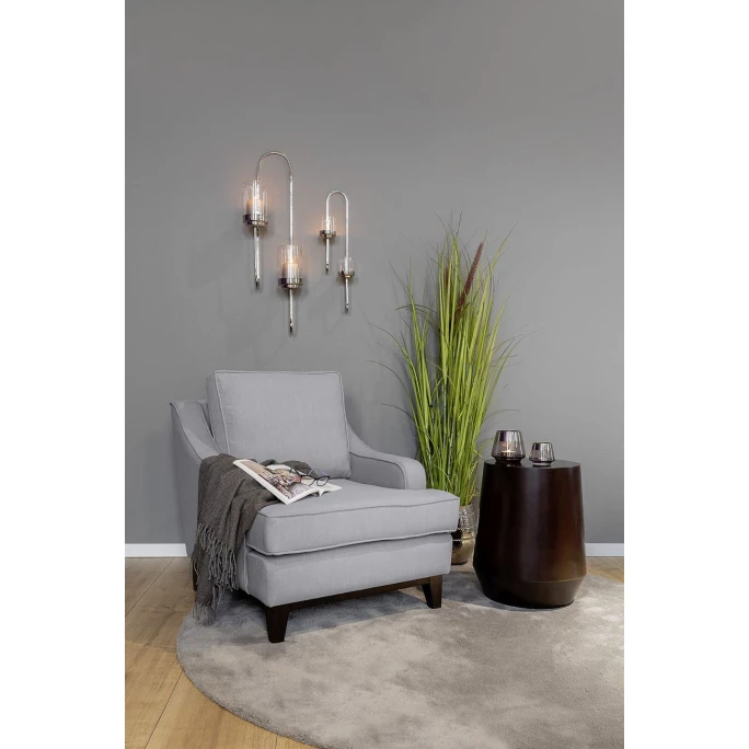 Fink Living STUART Sessel In Leinenoptik - B 84 Cm - H 94 Cm - T 100 Cm - Hellgrau – Bild 7