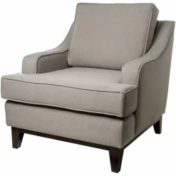 Fink Living STUART Sessel In Leinenoptik - B 84 Cm - H 94 Cm - T 100 Cm - Taupe