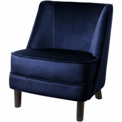 Fink Living DAVE Velvet Sessel - B 67 Cm - H 81 Cm - T 63 Cm - Dunkelblau