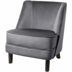 Fink Living DAVE Velvet Sessel - B 67 Cm - H 81 Cm - T 63 Cm - Grau
