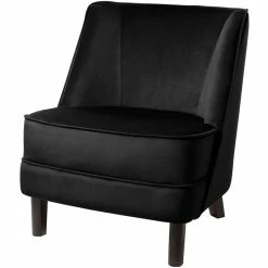 Fink Living DAVE Velvet Sessel - B 67 Cm - H 81 Cm - T 63 Cm - Schwarz