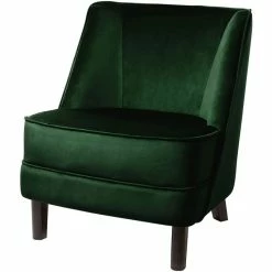 Fink Living DAVE Velvet Sessel - B 67 Cm - H 81 Cm - T 63 Cm - Grün