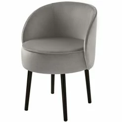 Fink Living JAMIE Velvet Polsterstuhl - B 59 Cm - H 75 Cm - T 57 Cm - Grau