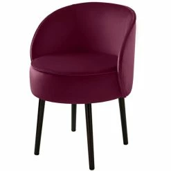 Fink Living JAMIE Velvet Polsterstuhl - B 59 Cm - H 75 Cm - T 57 Cm - Dunkel Rot