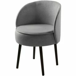 Fink Living JAMIE Polsterstuhl In Leinenoptik - B 59 Cm - H 75 Cm - T 57 Cm - Mittelgrau