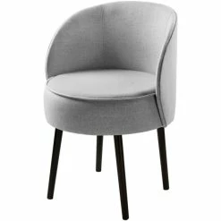 Fink Living JAMIE Polsterstuhl In Leinenoptik - B 59 Cm - H 75 Cm - T 57 Cm - Hellgrau