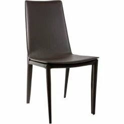 Fink Living JEFF Stuhl Aus Recyceltem Leder - B 46 -5 Cm - H 94 Cm - T 57 Cm - Dunkelbraun