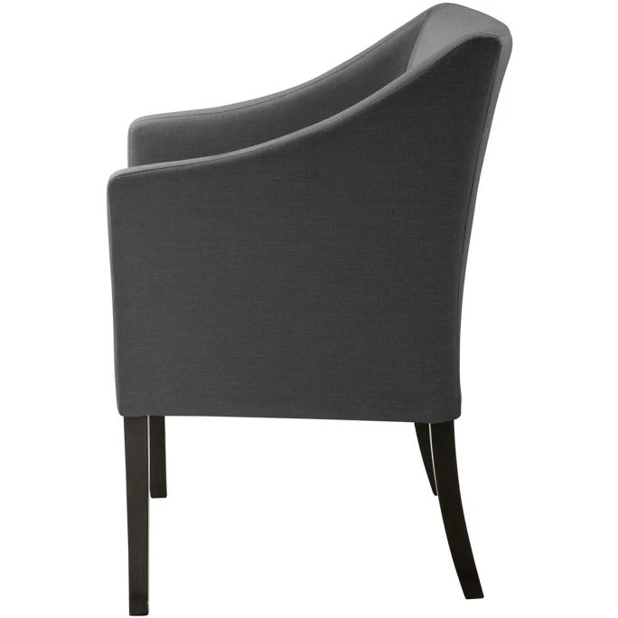 Fink Living MARTIN Polsterstuhl In Leinenoptik Mit Armlehnen - B 60 Cm - H 84 Cm - T 61 Cm - Dunkelgrau – Bild 2