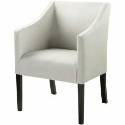 Fink Living MARTIN Polsterstuhl In Leinenoptik Mit Armlehnen - B 60 Cm - H 84 Cm - T 61 Cm - Creme