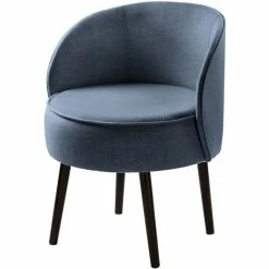 Fink Living ELLIS Melange Polsterstuhl - B 59 Cm - H 71 Cm - T 57 Cm - Blau