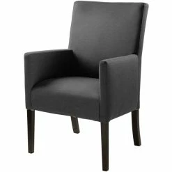 Fink Living DAVID Melange Polsterstuhl Mit Armlehnen - B 60 Cm - H 95 Cm - T 63 Cm - Dunkelgrau