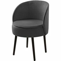 Fink Living JAMIE Melange Polsterstuhl - B 59 Cm - H 75 Cm - T 57 Cm - Dunkelgrau