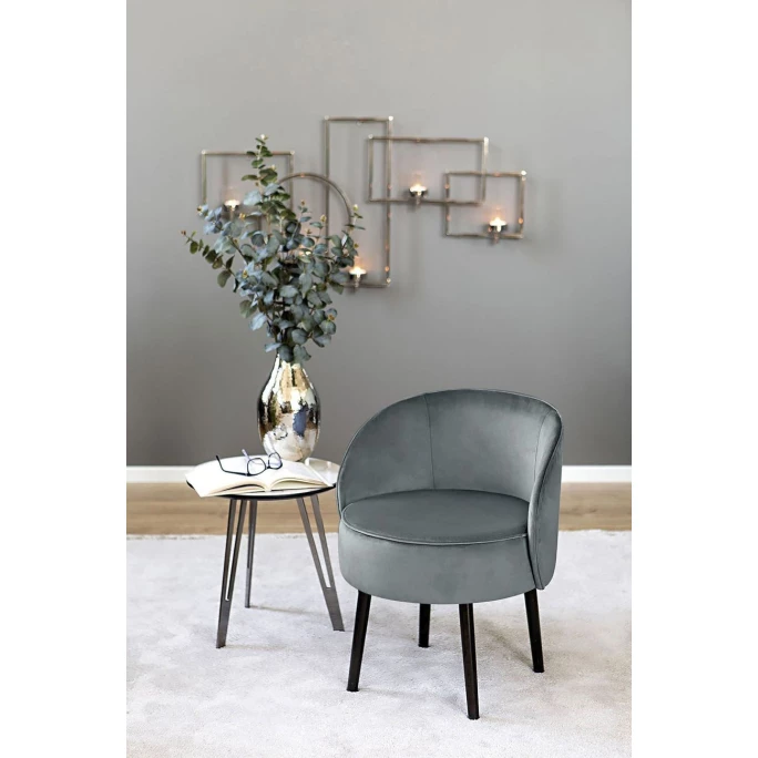 Fink Living ELLIS Magic Velvet Polsterstuhl - B 59 Cm - H 71 Cm - T 57 Cm - Dunkelgrau – Bild 5