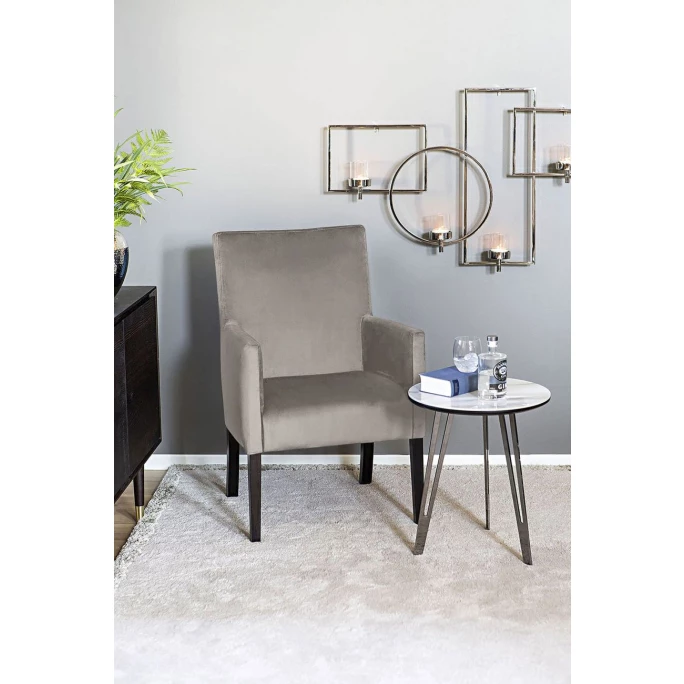 Fink Living DAVID Magic Velvet Polsterstuhl Mit Armlehnen - B 60 Cm - H 95 Cm - T 63 Cm - Zink – Bild 6