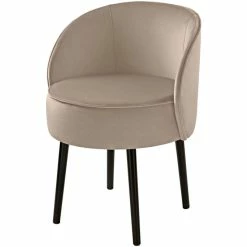 Fink Living JAMIE Magic Velvet Polsterstuhl - B 59 Cm - H 75 Cm - T 57 Cm - Creme