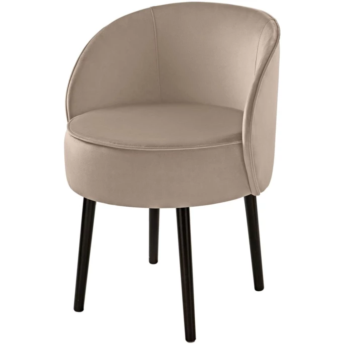 Fink Living JAMIE Magic Velvet Polsterstuhl - B 59 Cm - H 75 Cm - T 57 Cm - Creme