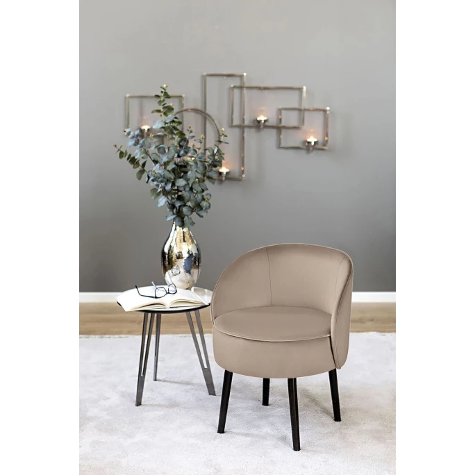 Fink Living JAMIE Magic Velvet Polsterstuhl - B 59 Cm - H 75 Cm - T 57 Cm - Creme – Bild 6