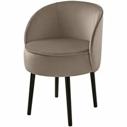 Fink Living JAMIE Magic Velvet Polsterstuhl - B 59 Cm - H 75 Cm - T 57 Cm - Taupe