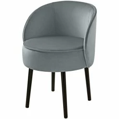 Fink Living JAMIE Magic Velvet Polsterstuhl - B 59 Cm - H 75 Cm - T 57 Cm - Dunkelgrau