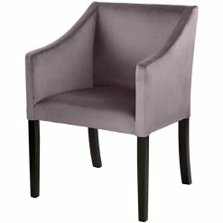 Fink Living MARTIN Magic Velvet Polsterstuhl Mit Armlehnen - B 60 Cm - H 84 Cm - T 61 Cm - Rose