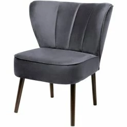 Fink Living BRADY Velvet Polsterstuhl - B 67 Cm - H 76 Cm - T 67 Cm - Grau