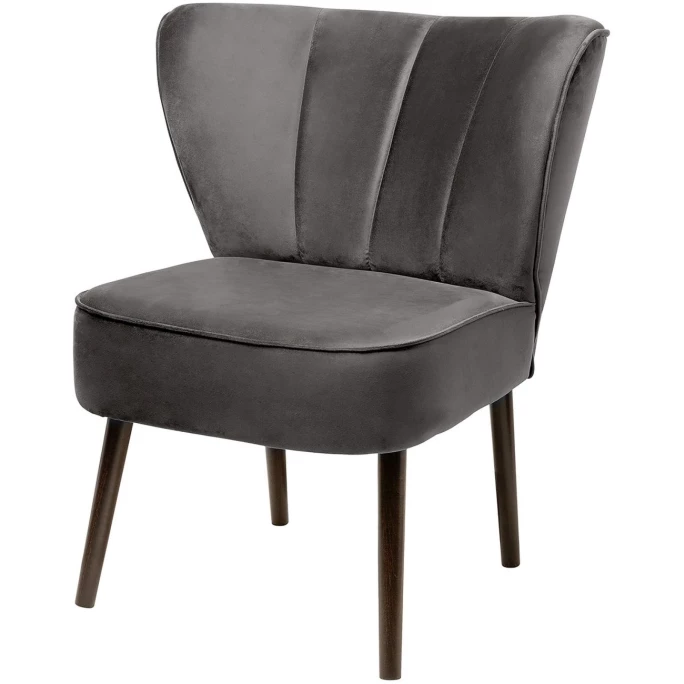 Fink Living BRADY Velvet Polsterstuhl - B 67 Cm - H 76 Cm - T 67 Cm - Stone