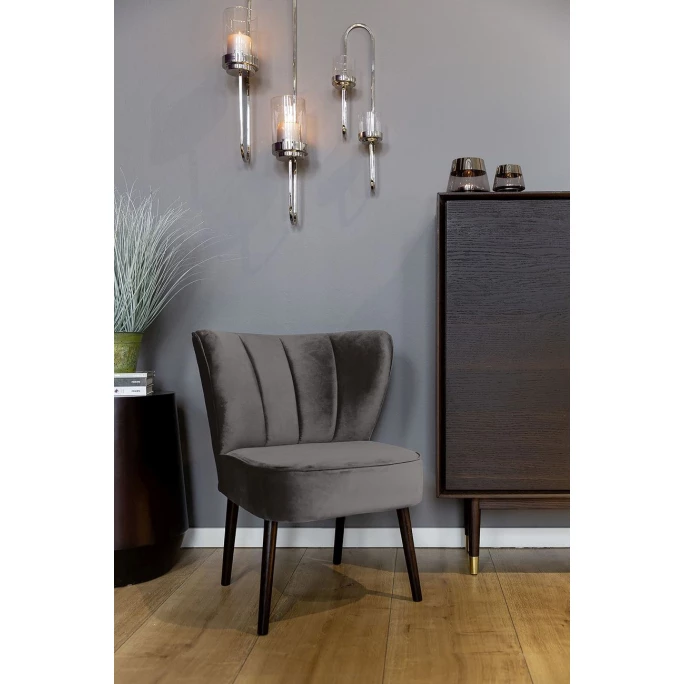 Fink Living BRADY Velvet Polsterstuhl - B 67 Cm - H 76 Cm - T 67 Cm - Stone – Bild 7