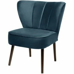 Fink Living BRADY Velvet Polsterstuhl - B 67 Cm - H 76 Cm - T 67 Cm - Petrol