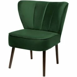 Fink Living BRADY Velvet Polsterstuhl - B 67 Cm - H 76 Cm - T 67 Cm - Grün