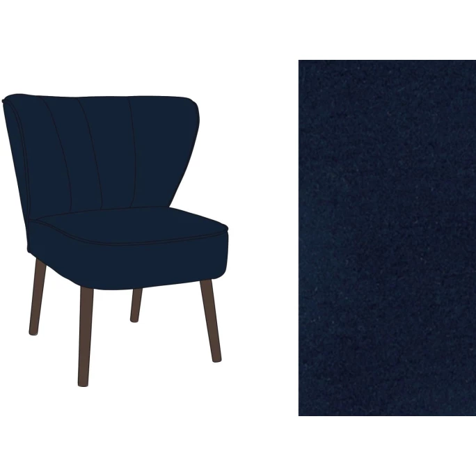 Fink Living BRADY Velvet Polsterstuhl - B 67 Cm - H 76 Cm - T 67 Cm - Dunkelblau – Bild 6