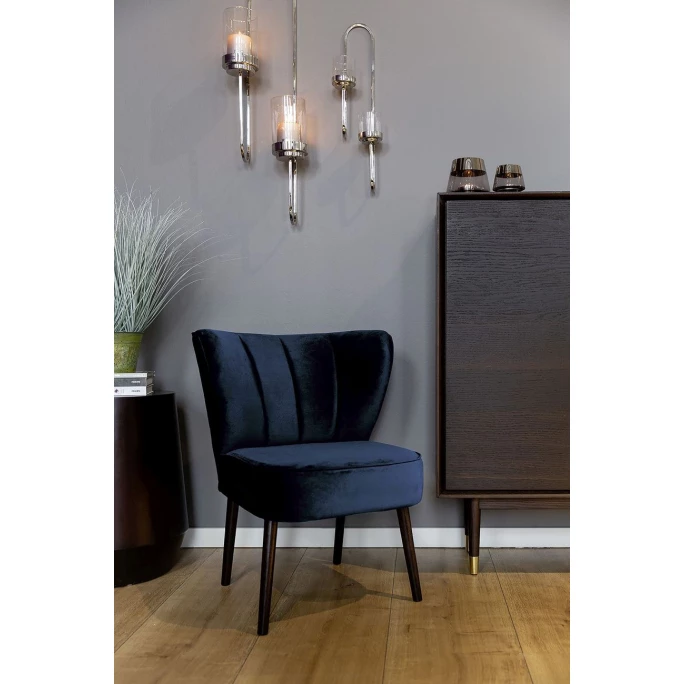 Fink Living BRADY Velvet Polsterstuhl - B 67 Cm - H 76 Cm - T 67 Cm - Dunkelblau – Bild 7