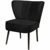 Fink Living BRADY Velvet Polsterstuhl - B 67 Cm - H 76 Cm - T 67 Cm - Schwarz